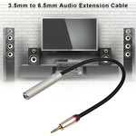 REXLIS TC128MF 3.5mm オス から 6.5mm メス オーディオアダプターケーブル、長さ：60cm