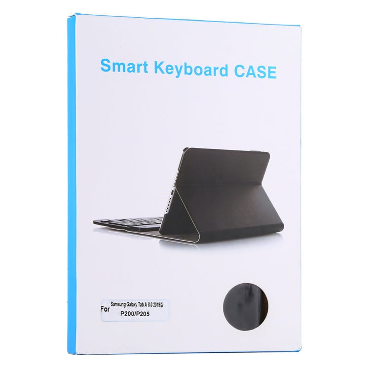 Ultra-thin Detachable Magnetic Bluetooth Keyboard Leather Tablet Case for Galaxy Tab A 8.0 2019 P200 / P205, with Holder