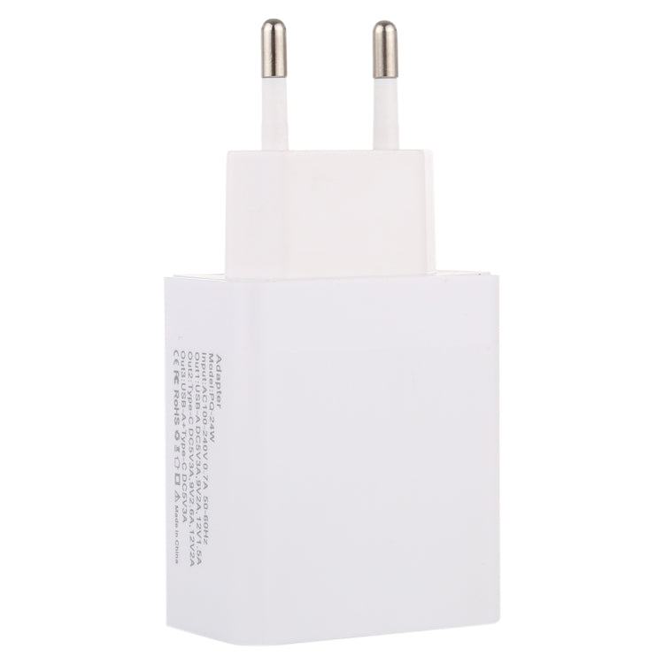24W PD + QC3.0急速充電器 電源アダプタープラグアダプター EUプラグ、24W EUプラグ