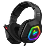 ONIKUMA K10 3.5mm コンピューターゲーム用有線ヘッドセット RGB LEDライト付き、K10