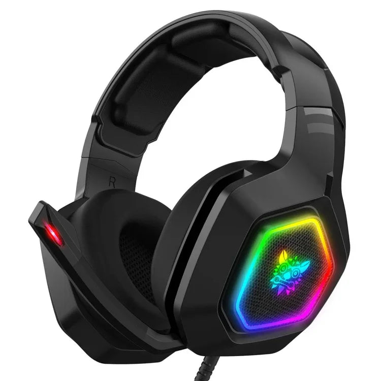 ONIKUMA K10 3.5mm コンピューターゲーム用有線ヘッドセット RGB LEDライト付き、K10