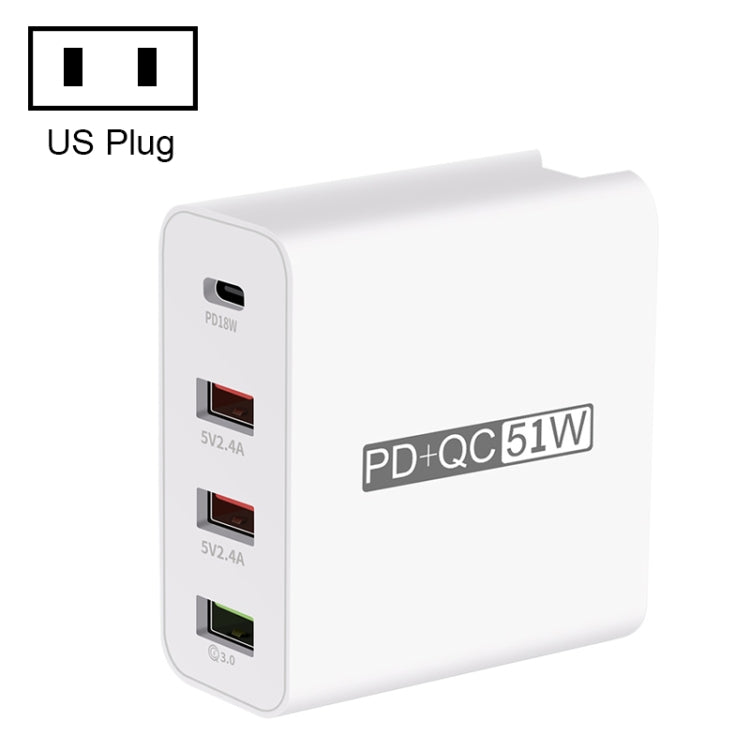 WLX-A6 4ポート 急速充電 USBトラベル充電器 電源アダプター、USプラグ
