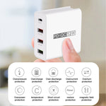 WLX-A6 4ポート 急速充電 USBトラベル充電器 電源アダプター、USプラグ