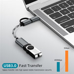 USB 3.0 メス から Micro USB ＋ USB-C / Type-C オス 充電＋転送 OTG ナイロン編みアダプターケーブル、ケーブル長：17cm、Micro USB 17cm グレー、Micro USB 17cm ゴールド