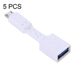 5個セット Micro USB オス to USB 3.0 メス OTGアダプター、Micro USB to USB 3.0