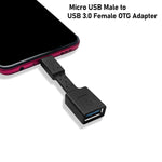 5個セット Micro USB オス to USB 3.0 メス OTGアダプター、Micro USB to USB 3.0