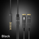 2-in-1 3.5mmオス to ダブル3.5mmメス TPE高弾性オーディオケーブルスプリッター ケーブル長: 32cm