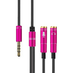 2-in-1 3.5mmオス to ダブル3.5mmメス TPE高弾性オーディオケーブルスプリッター ケーブル長: 32cm