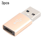 3個セット USB-C / Type-C メス to USB 3.0 オス アルミ合金アダプター、充電＆データ転送対応、USB 3.0