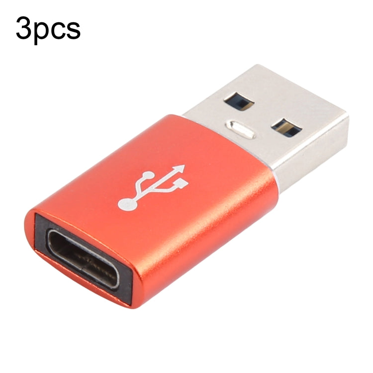 3個セット USB-C / Type-C メス to USB 3.0 オス アルミ合金アダプター、充電＆データ転送対応、USB 3.0