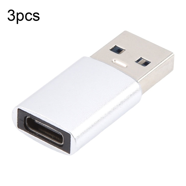 3個セット USB-C / Type-C メス to USB 3.0 オス アルミ合金アダプター、充電＆データ転送対応、USB 3.0