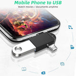 USB 3.0 メス to USB-C / Type-C オス + Micro USB オス 多機能 OTGアダプター スリングホール付き