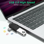 USB 3.0 メス to USB-C / Type-C オス + Micro USB オス 多機能 OTGアダプター スリングホール付き