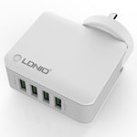 LDNIO A4403 4.4A 4ポートUSBスマートトラベル充電器 EUプラグ SAS5293AU, SAS5293EU, SAS5293UK, SAS5293US
