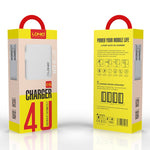 LDNIO A4403 4.4A 4ポートUSBスマートトラベル充電器 EUプラグ SAS5293AU, SAS5293EU, SAS5293UK, SAS5293US