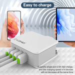 LDNIO A4403 4.4A 4ポートUSBスマートトラベル充電器 EUプラグ SAS5293AU, SAS5293EU, SAS5293UK, SAS5293US