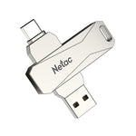 Netac U782C 128GB USB-C / Type-C + USB 3.0 360度回転亜鉛合金フラッシュドライブ OTG Uディスク、128GB