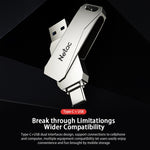 Netac U782C 128GB USB-C / Type-C + USB 3.0 360度回転亜鉛合金フラッシュドライブ OTG Uディスク、128GB