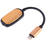 8 Pin to 8 Pin Charging Interface + 8 Pin Earphone Interface + 3.5mm Audio Interface Earphone Adapter, Black, Pink, Gold, Red, Silver