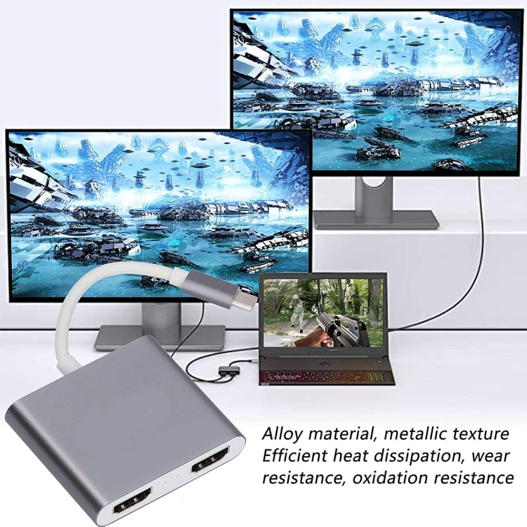 4KウルトラHDデュアルHDMIインターフェース出力からUSB-C / Type-Cアダプター、9175B