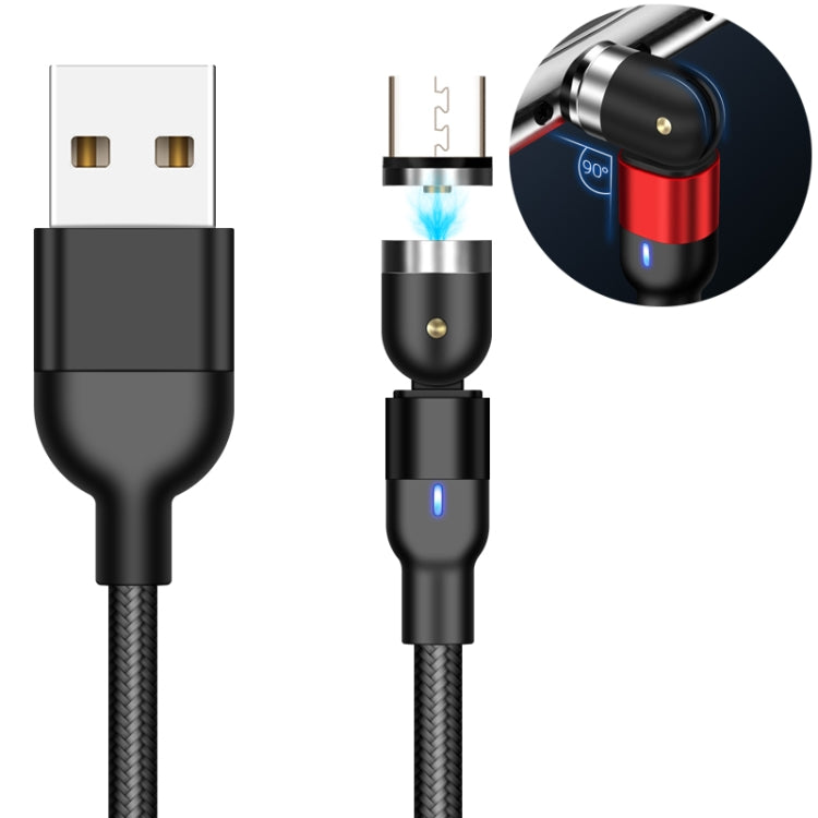 1m 2A出力 USBからマイクロUSB ナイロン編み回転マグネティック充電ケーブル、1mマイクロUSB