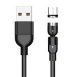 1m 2A出力 USBからマイクロUSB ナイロン編み回転マグネティック充電ケーブル、1mマイクロUSB