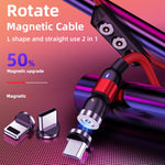 1m 2A出力 USBからマイクロUSB ナイロン編み回転マグネティック充電ケーブル、1mマイクロUSB