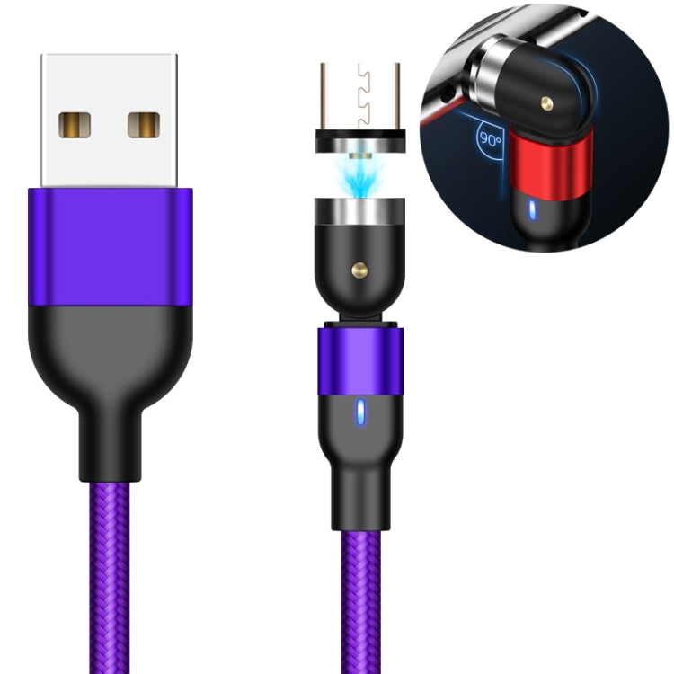 1m 2A出力 USBからマイクロUSB ナイロン編み回転マグネティック充電ケーブル、1mマイクロUSB