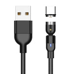 1m 2A出力 USBからUSB-C / Type-C ナイロン編み回転式マグネット充電ケーブル、1m Type-C
