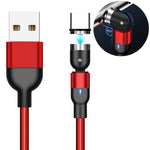 1m 2A出力 USBからUSB-C / Type-C ナイロン編み回転式マグネット充電ケーブル、1m Type-C