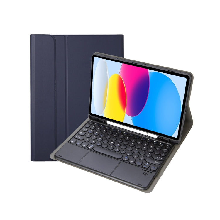 iPad 11 2025 / 第10世代 10.9 2022用 YA10B-A ラムスキンテクスチャ Bluetoothタッチキーボード レザータブレットケース ペンスロット付き, YA10B-A