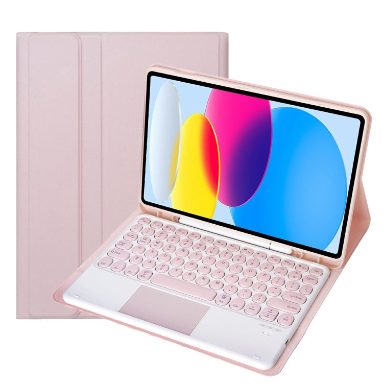 iPad 11 2025 / 第10世代 10.9 2022用 YA10B-A ラムスキンテクスチャ Bluetoothタッチキーボード レザータブレットケース ペンスロット付き, YA10B-A