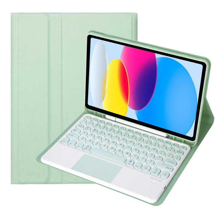 iPad 11 2025 / 第10世代 10.9 2022用 YA10B-A ラムスキンテクスチャ Bluetoothタッチキーボード レザータブレットケース ペンスロット付き, YA10B-A