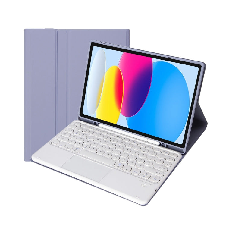 iPad 11 2025 / 第10世代 10.9 2022用 YA10B-A ラムスキンテクスチャ Bluetoothタッチキーボード レザータブレットケース ペンスロット付き, YA10B-A