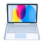 iPad 11 2025 / 第10世代 10.9 2022用 YA10B-A ラムスキンテクスチャ Bluetoothタッチキーボード レザータブレットケース ペンスロット付き, YA10B-A