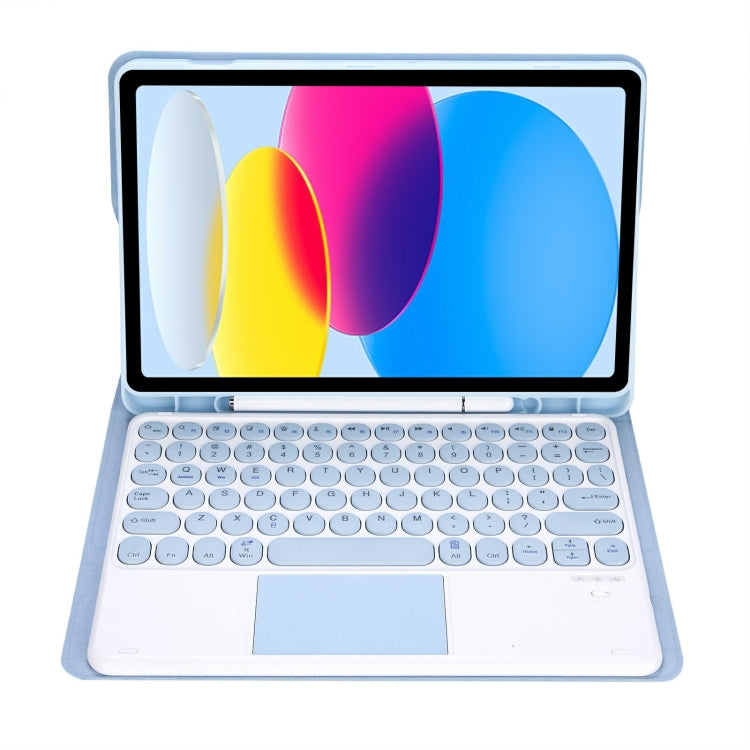 iPad 11 2025 / 第10世代 10.9 2022用 YA10B-A ラムスキンテクスチャ Bluetoothタッチキーボード レザータブレットケース ペンスロット付き, YA10B-A