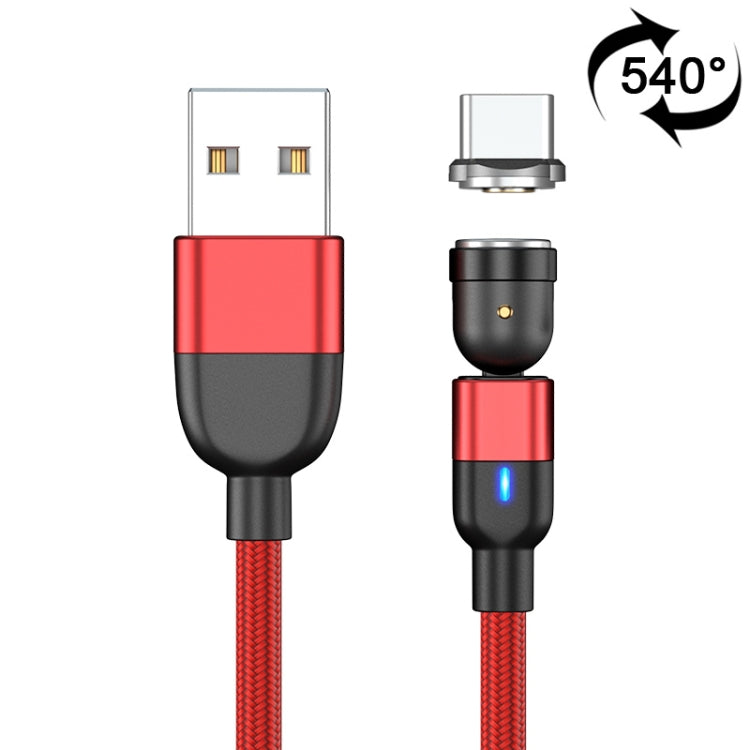 2m 3A出力 USBからUSB-C / Type-C 540度回転式マグネットデータ同期充電ケーブル、2m Type-C