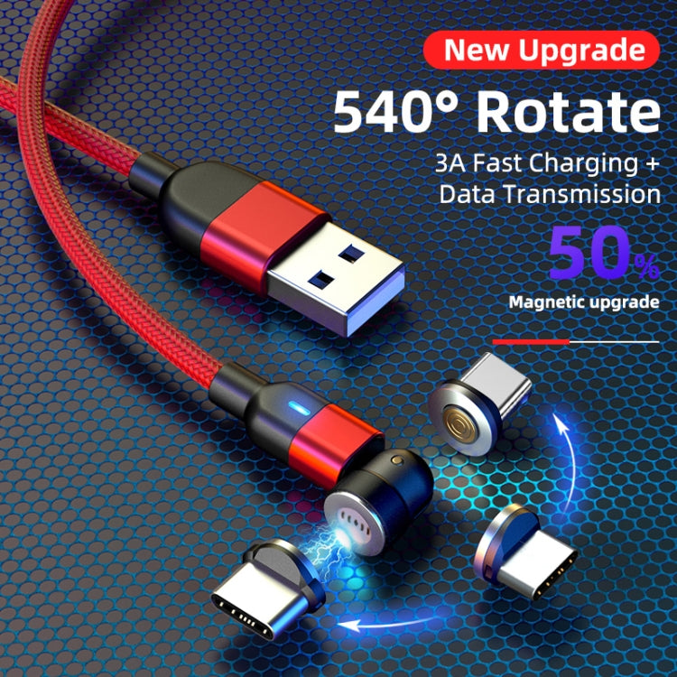 2m 3A出力 USBからUSB-C / Type-C 540度回転式マグネットデータ同期充電ケーブル、2m Type-C