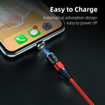 2m 3A出力 USBからUSB-C / Type-C 540度回転式マグネットデータ同期充電ケーブル、2m Type-C