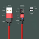 1m 3A出力 USB から Micro USB 540度回転磁気データ同期充電ケーブル、1m Micro USB