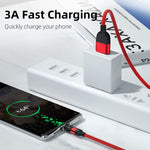 1m 3A出力 USB から Micro USB 540度回転磁気データ同期充電ケーブル、1m Micro USB