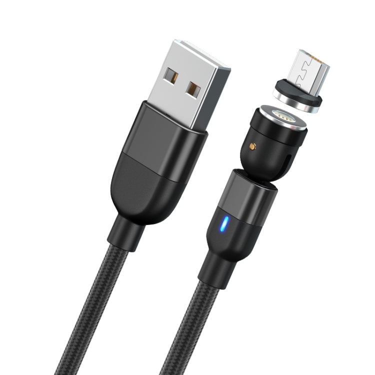 2m 3A出力 USBからマイクロUSB 540度回転式マグネットデータ同期充電ケーブル、2m マイクロUSB