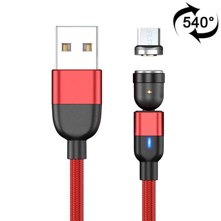 2m 3A出力 USBからマイクロUSB 540度回転式マグネットデータ同期充電ケーブル、2m マイクロUSB