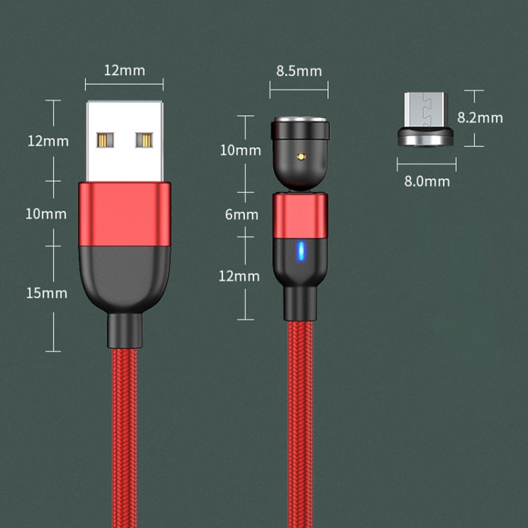 2m 3A出力 USBからマイクロUSB 540度回転式マグネットデータ同期充電ケーブル、2m マイクロUSB