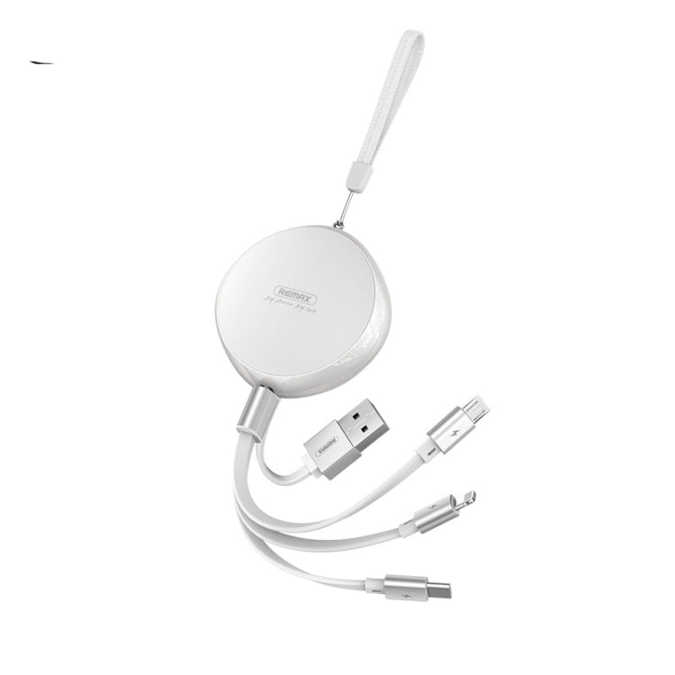 REMAX RC-185th 3 in 1 2.1A USB から 8ピン + USB-C / Type-C + Micro USB Suryシリーズ 伸縮充電データケーブル