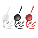 REMAX RC-185th 3 in 1 2.1A USB から 8ピン + USB-C / Type-C + Micro USB Suryシリーズ 伸縮充電データケーブル