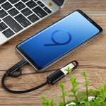 USB 3.0 メス to Micro USB + USB-C / Type-C オス 充電＆転送 OTG ナイロン編みアダプターケーブル、ケーブル長さ：11cm、Micro USB ブラック、Micro USB ブルー、Micro USB レッド、Micro USB シルバー、Micro USB ホワイト