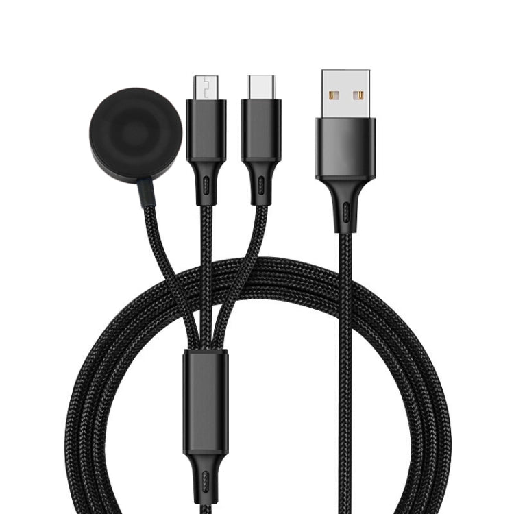 iPhone / Apple Watch 用 3 in 1 8ピン + Type-C / USB-C + 磁気充電ベース 多機能充電ケーブル、長さ: 1m、3 in 1