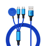 For iPhone / Apple Watch 3 In 1 8 Pin + Type-C / USB-C + Magnetic Charging Base Multi-function Charging Cable, Length: 1m, 3 In 1