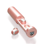 C1 Bluetooth 5.0 TWS 円形チムニータッチデジタルディスプレイ 真のワイヤレスBluetoothイヤホン 充電ボックス付き、円形チムニー